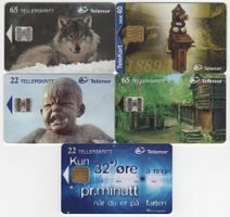 5 seltene Motiv Telefonkarten von NORWEGEN