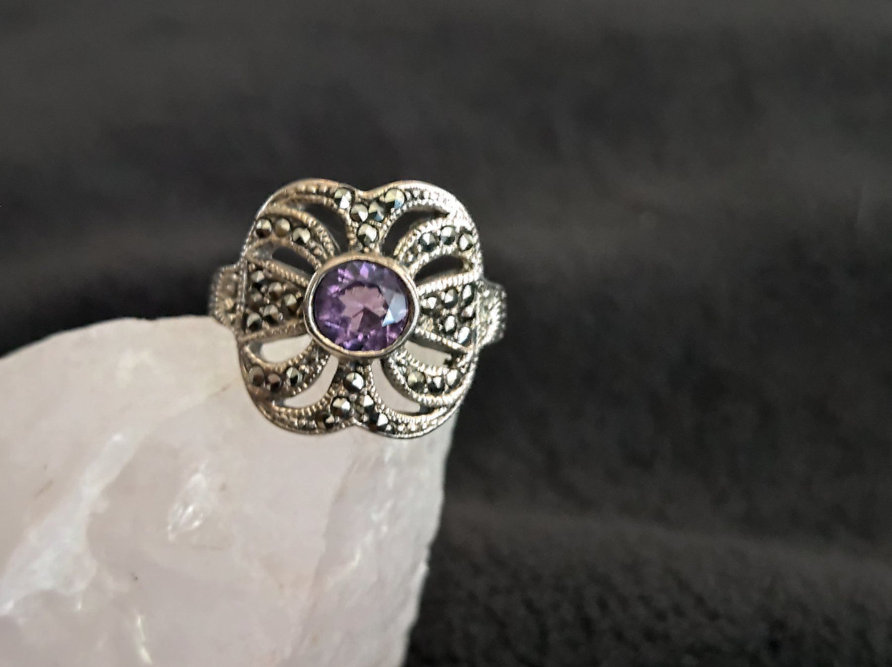 Anelli: Ring Silber 925 mit lila Stein – Usato da Istighofen venduto da Ringparadies