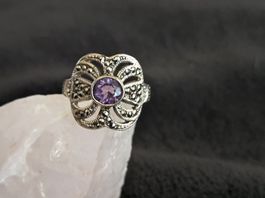 Ring Silber 925 mit lila Stein