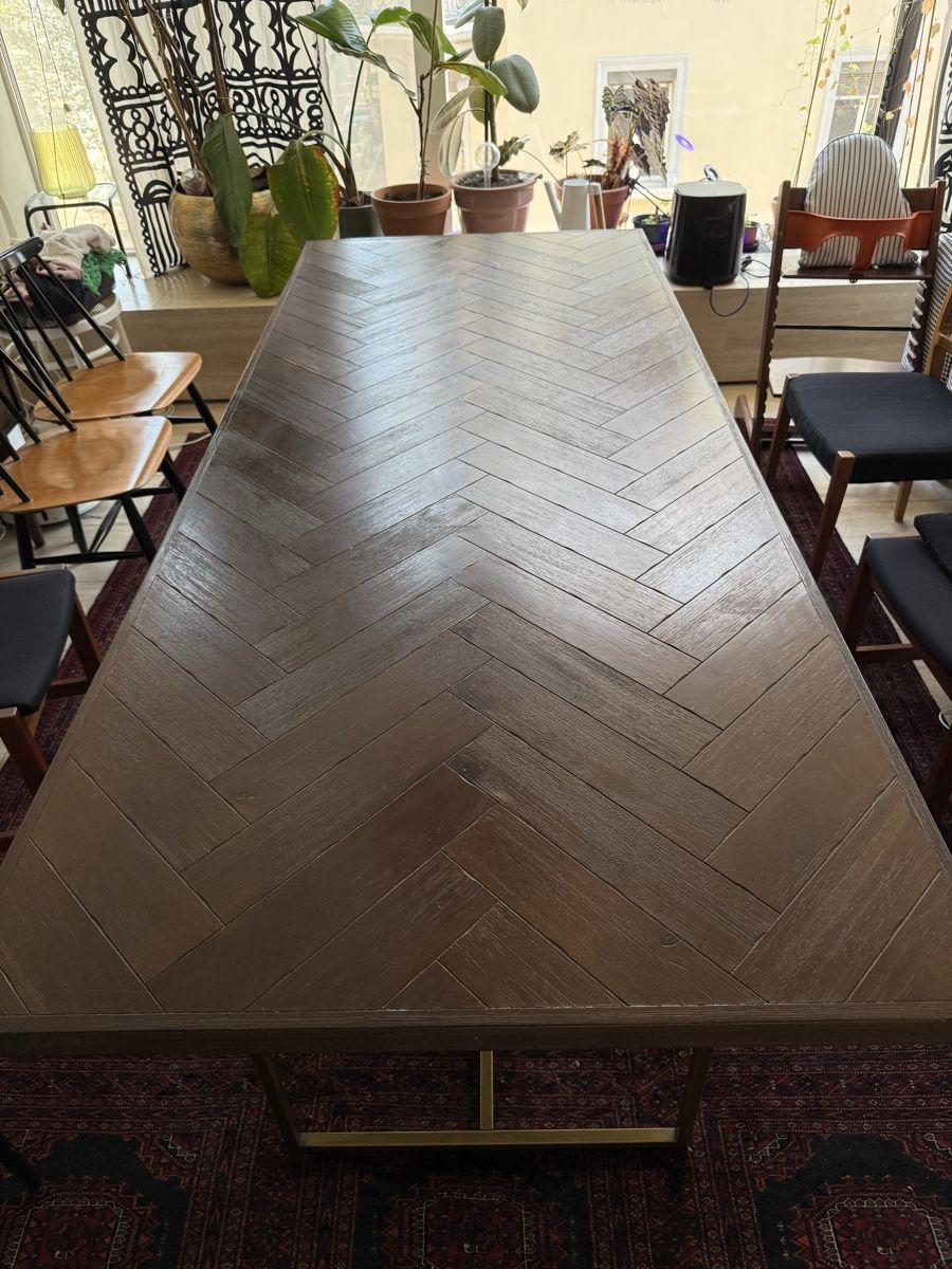 Tavoli: Dining Table Dutchbone 220x90 cm Wood Herringbone – Usato da Zürich venduto da fan_z5fl 3