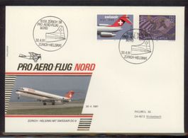 1981, FDC, Pro Aero, Flug Zürich–Herlsiniki, Swissair DC-9