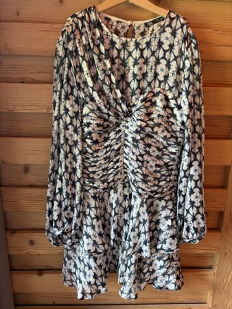 Kleid Zara blau-weissem Muster Grösse M