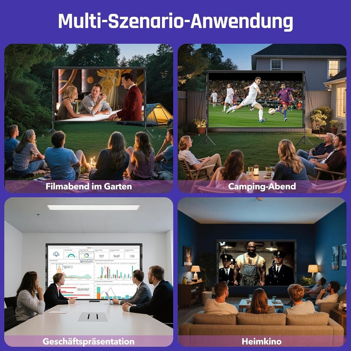 Heimkino: Beamer Leinwand 100 Zoll mit Stativ Outdoor Projektorleinwan – Neu und originalverpackt aus Schaffhausen von che_p9xl 6