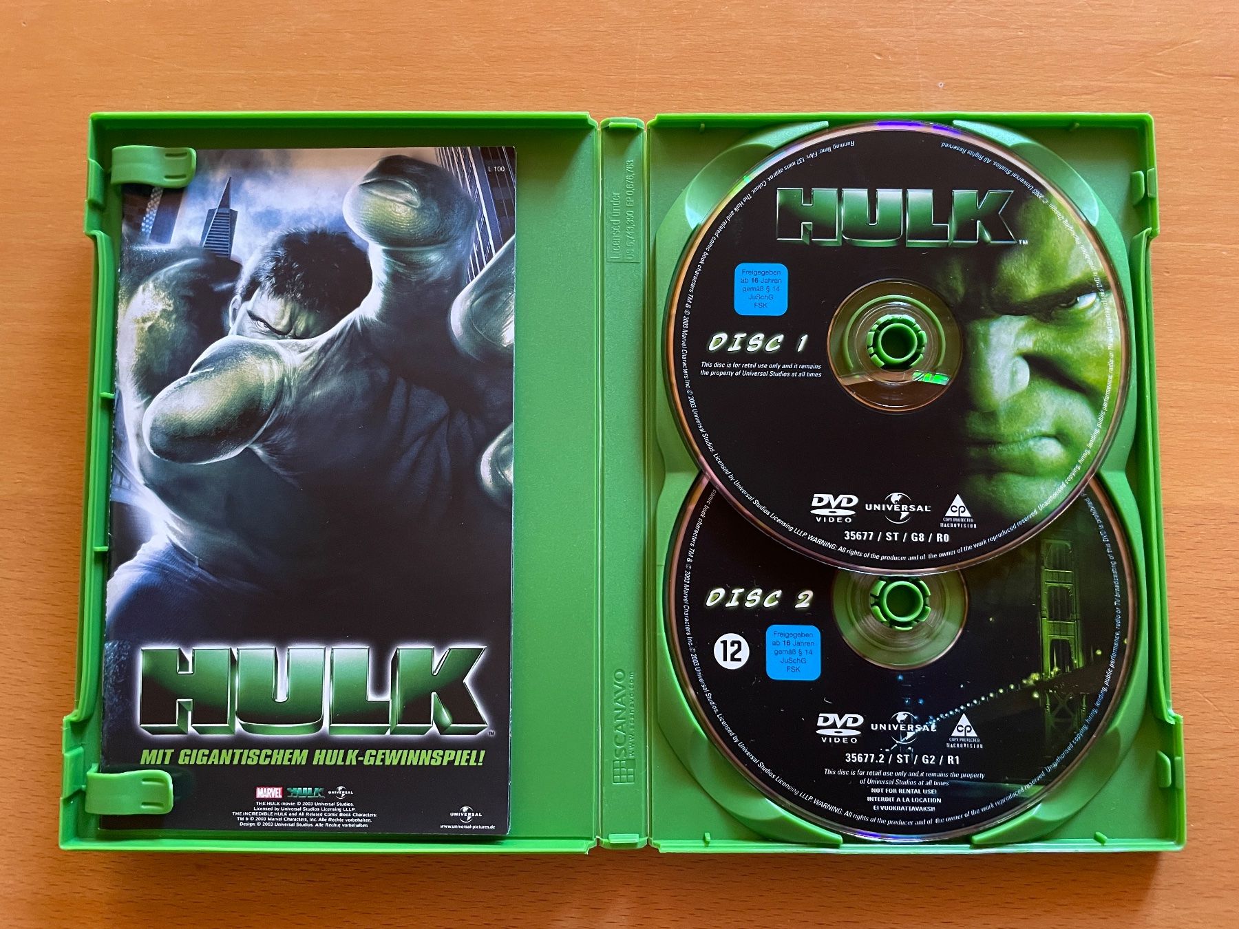 Tutti i DVDs: DVD Hulk 2 Disc Special Edition ungeschnittene Version – Usato da Rickenbach BL venduto da Morlog 1