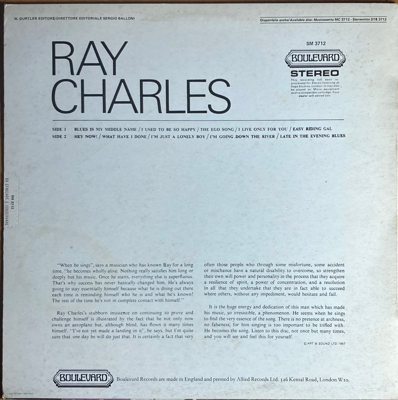 Dischi in vinile: RAY CHARLES - RAY CHARLES – Usato da Poliez-Pittet venduto da Newtown-Records 1