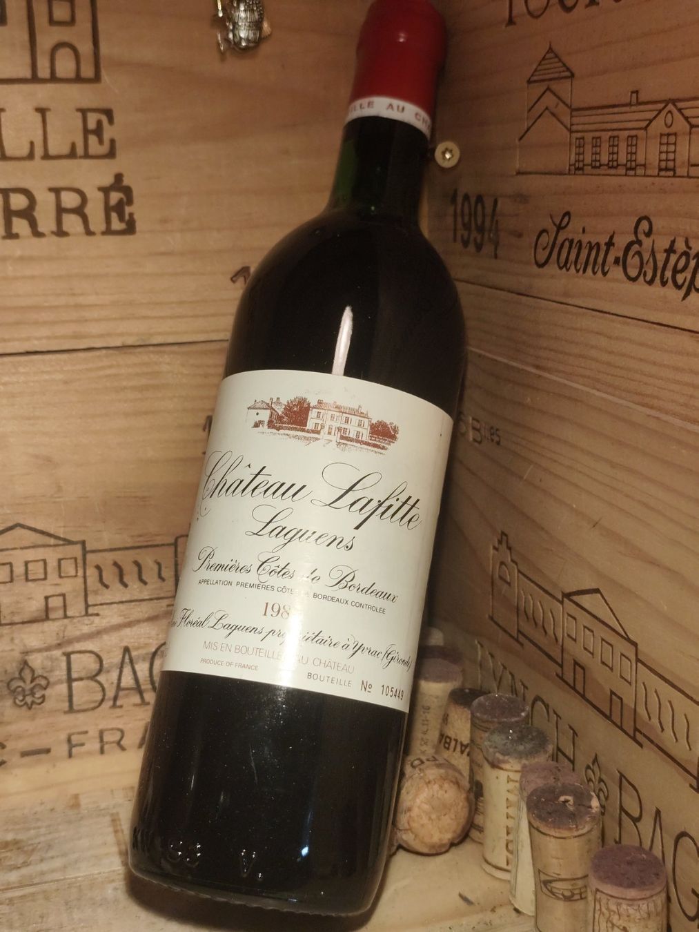 Vino: 1982 Medoc, Chateau Laffitte Laguens – Nuovo e nell'imballaggio originale da Büsserach venduto da Vintage-vins