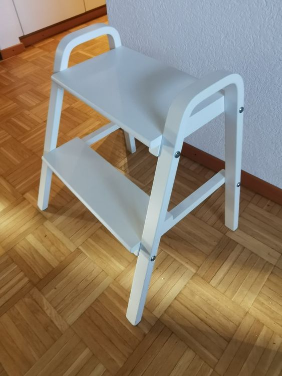 Ikea Tritthocker Tabouret Marchepied En Bois Massif Blanc 50 Cm