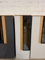 Hochschrank Dieter Knoll hellgrau, schmal, 46 x 165 cm