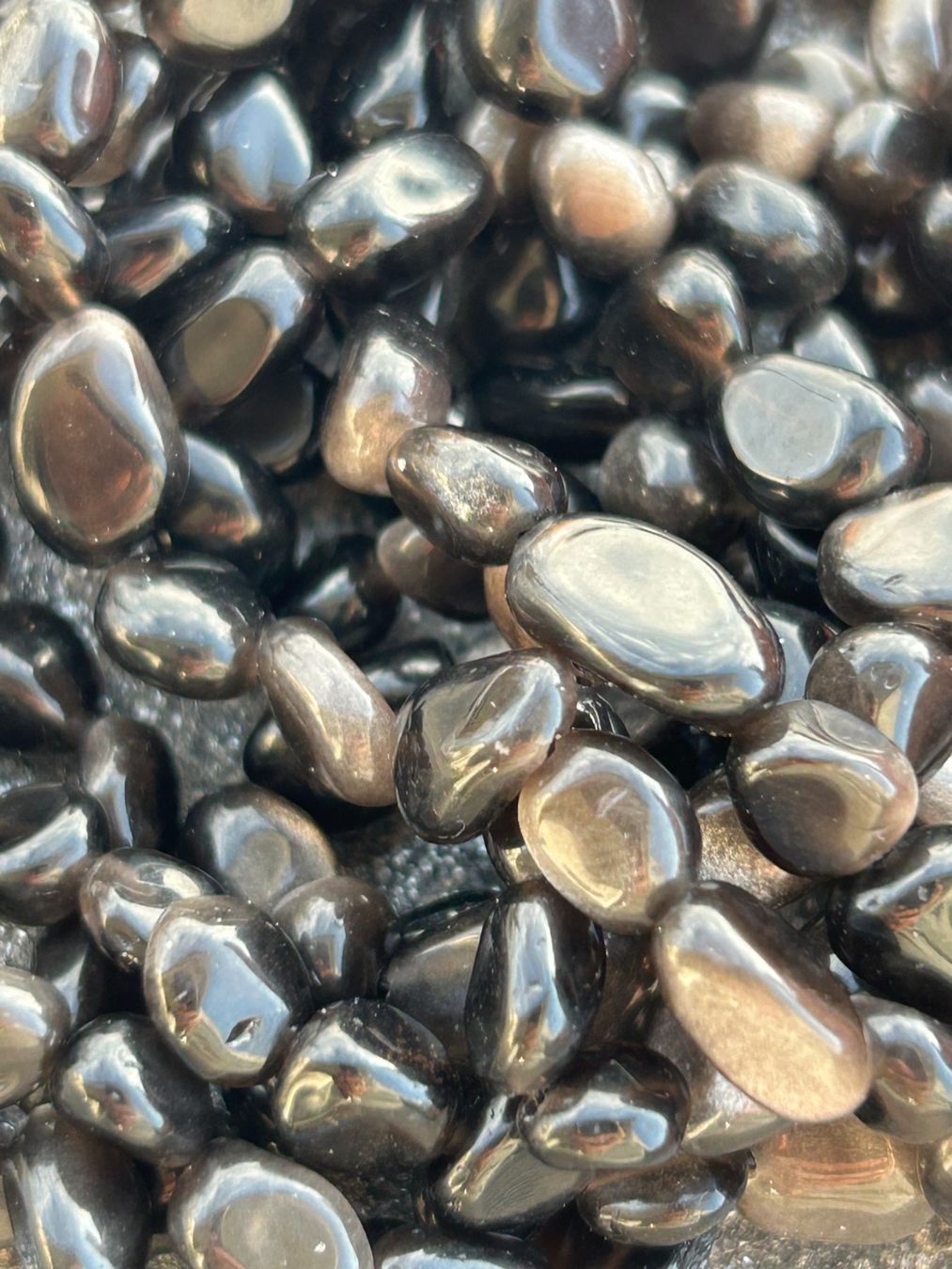 Pierres précieuses: Strang echte silver obsidian 6-8 mm – Neuf avec emballage d'origine à Niederrohrdorf par Ytobi 1