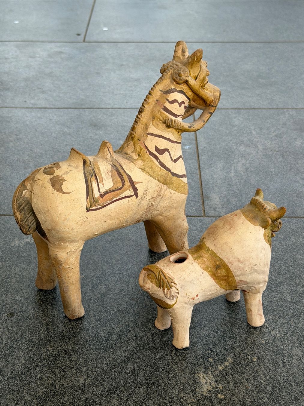Statuette: Keramik Pferd & Stier/ Torito Pucara, Peru, Handarbeit – Usato da Otelfingen venduto da Markthalle_C 1