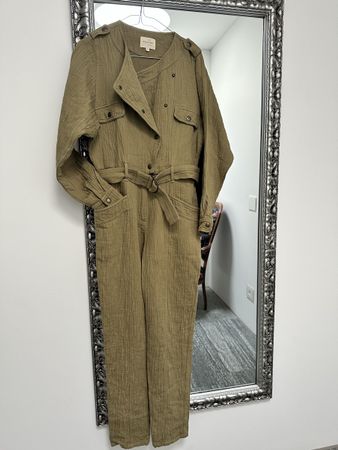 Sezane Jumpsuit Olive  with belt - size 36