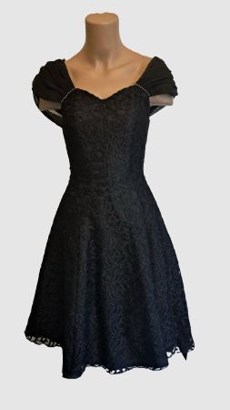 Vintage Cocktailkleid Spitze Chiffon Gr. 34