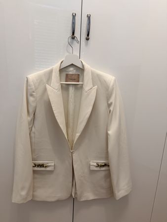 Blazer Twinset in Weiss mit Schmuckdetails guter Zustand