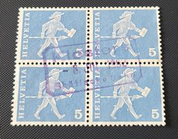 Viererblock mit Stempel Klosters