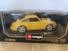 Bburago Porsche 911 Carrera (1993) gelb 1:18 Modellauto