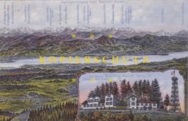 Gasthaus Bachtel-Kulm und Ausblick auf den Zürichsee /bh