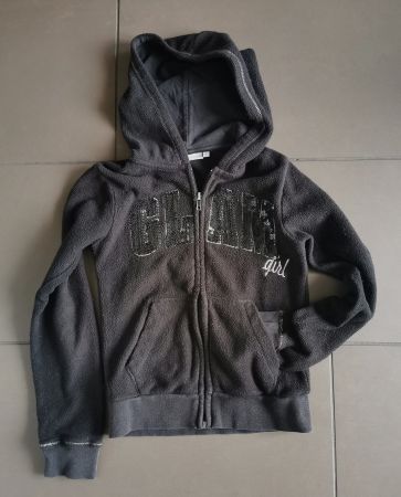 Warme Mädchen Fleece Jacke mit Kapuze, Grösse 134/140
