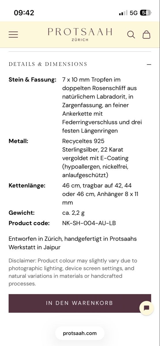 Catenine: Halskette mit Labradorit verstellbar – Usato da Bonstetten venduto da kaykim 5