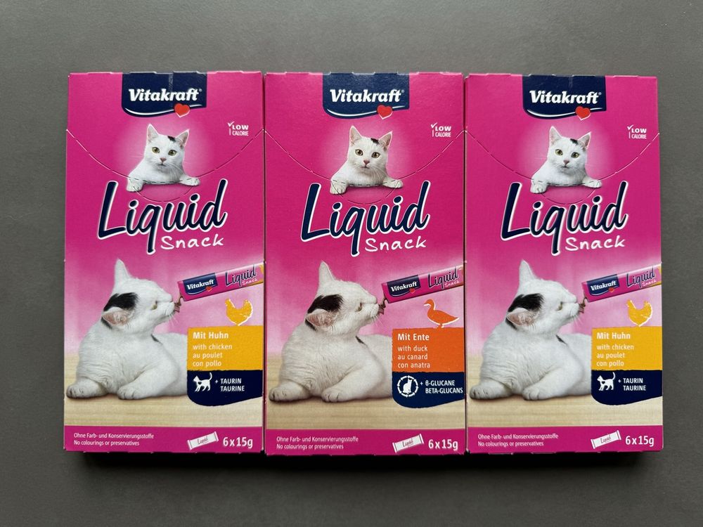 Vitakraft Liquid Snack Katzenfutter verschiedene Sorten (Neu und ...
