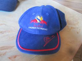 SAUBER PETRONAS F1 PEDRO DINIZ CAP/STICK AUTOGRAMM