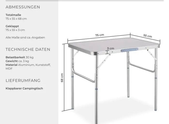 Tables: Campingtisch Lothar – Neuf avec emballage d'origine à Oberegg par MR-shop 3