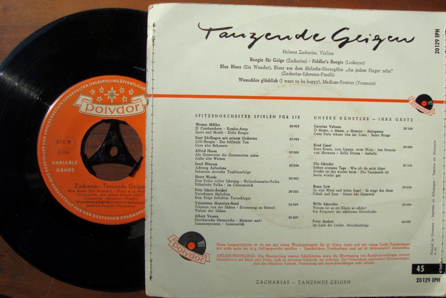 Dischi in vinile: Helmut Zacharias - TANZENDE GEIGEN - EP – Usato da Bern venduto da Uli_10_11 1
