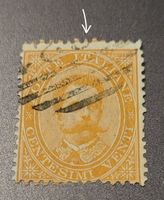 Italien 1879 briefmarke abart dezentriert