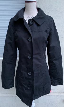 Superbe trench EDC BY ESPRIT noir doublure angelots t.S