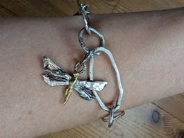 Handgearbeitetes "Bettel"-Armband aus feinem Silber (999)