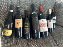 Wein Auswahl 7 Flaschen diverse Jahrgänge neu