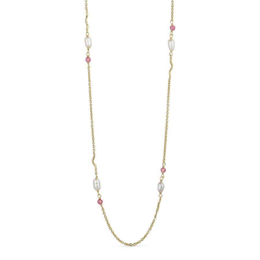 Catenine: Kette mit Naturstein und Perlen – Nuovo e nell'imballaggio originale da Arbon venduto da MaritK
