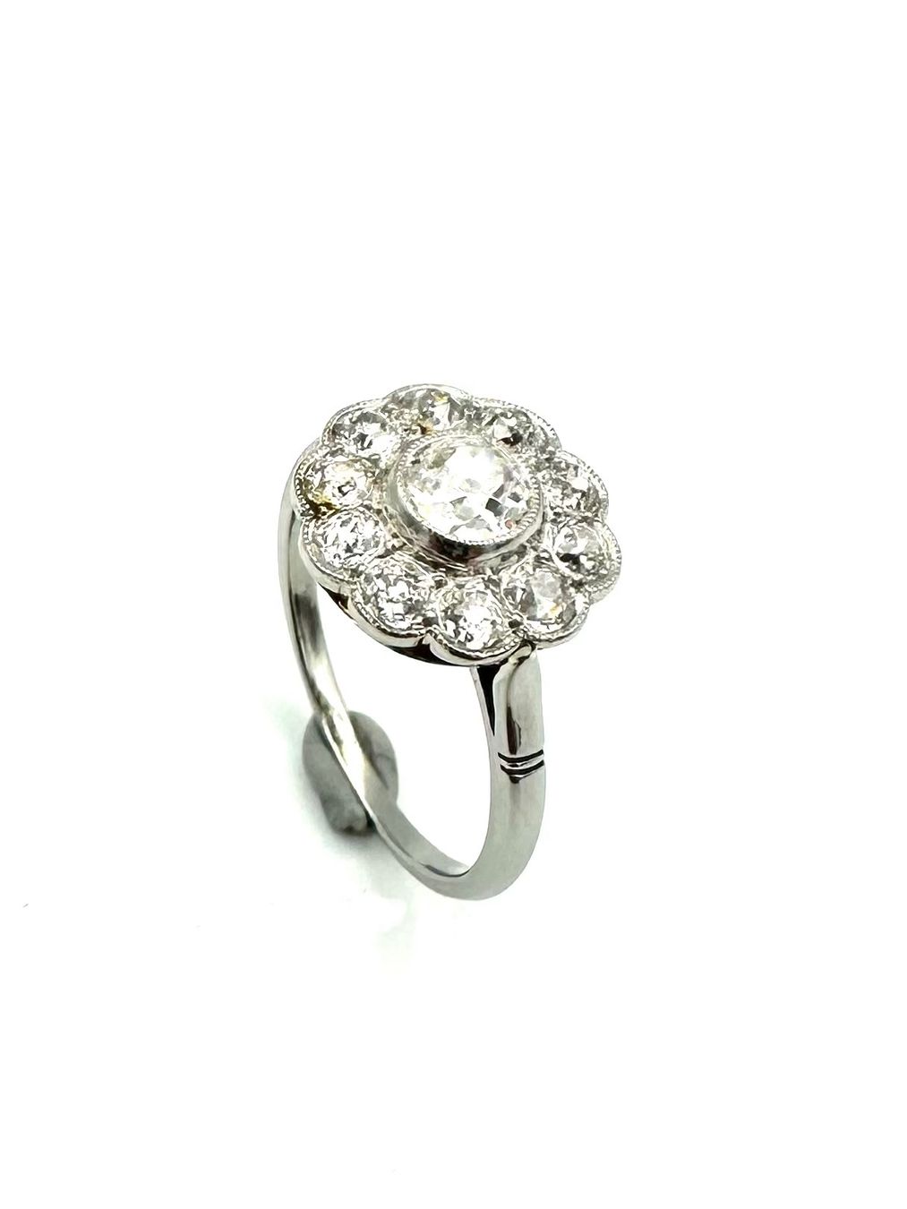 Anelli: Bague "Belle Epoque" en platine et diamants – Usato da Renens VD venduto da Diademe.sarl 2