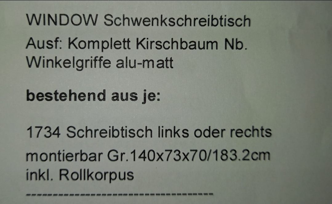 Scrivanie: Hochwertiger Schwenkschreibtisch – Usato da Staffelbach venduto da nof_28fz 2