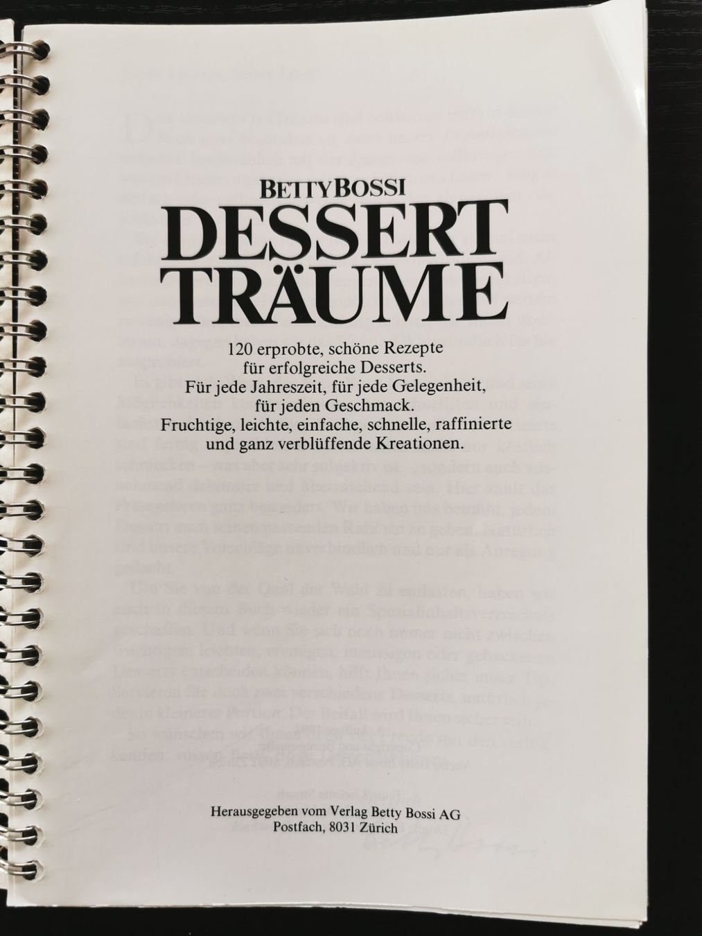 Libri: Betty Bossi; Dessert Träume – Usato da Boniswil venduto da Totomat-Lady2 1
