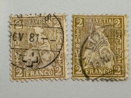 Sitzende Helvetia #52, gestempelt
