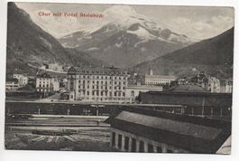 CHUR mit Hotel Steinbock - Bahnhof mit Bahn