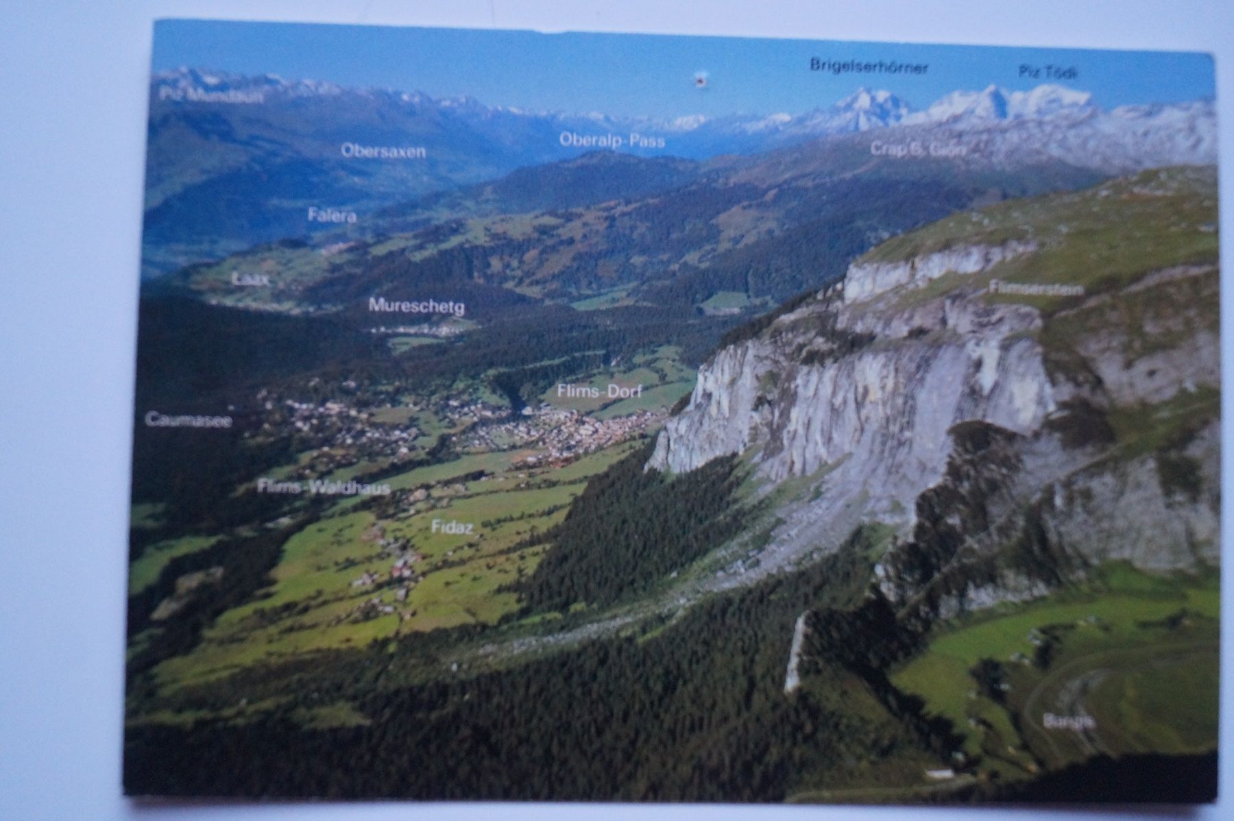 Cartoline postali: Flims, Alp Mora Blick auf Bargis – Usato da Scheid venduto da dirauls