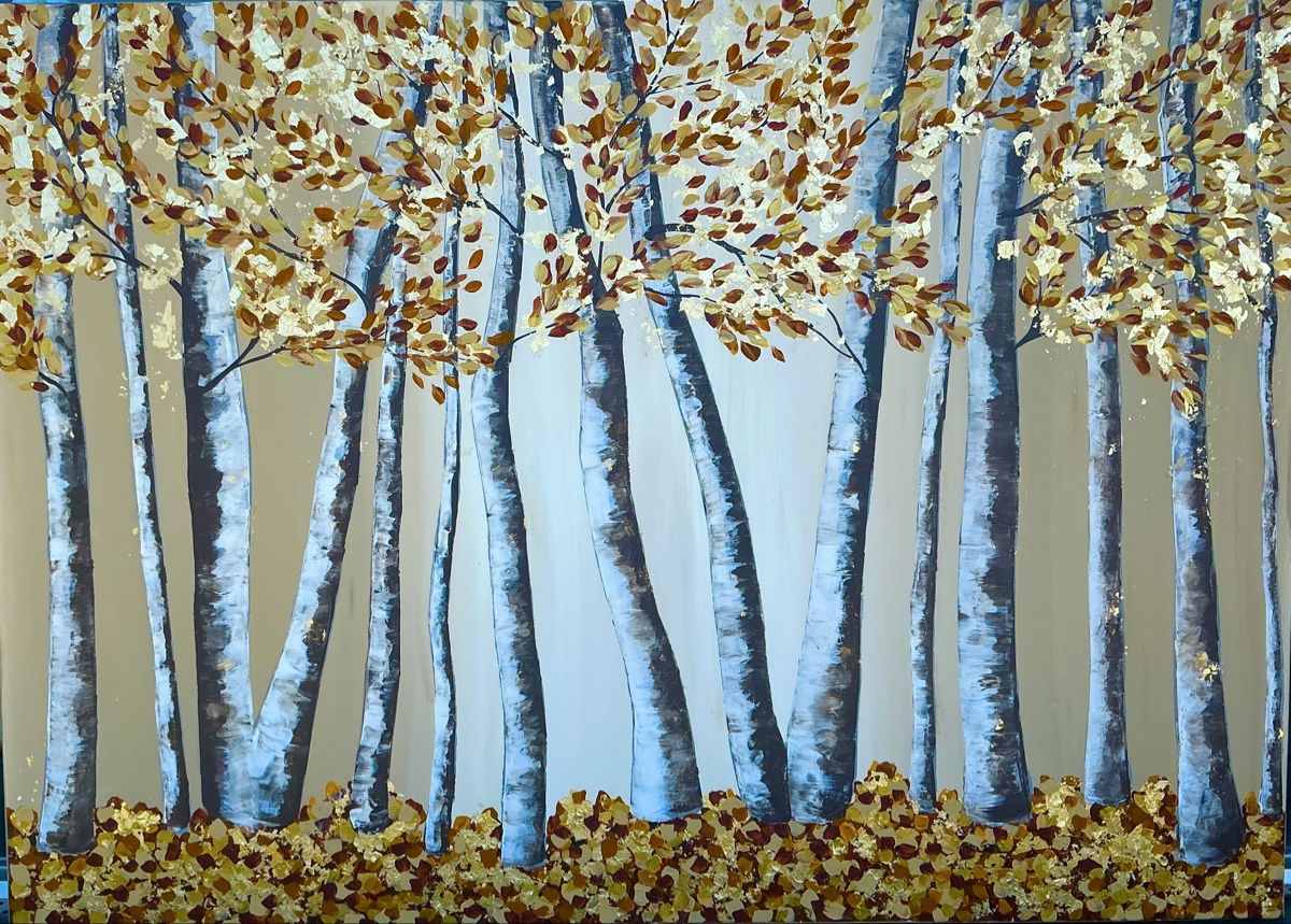 Dipinti: «Golden Forest » Extra Large Landscape – Nuovo e nell'imballaggio originale da Uznach venduto da Spillmannkunst43 4