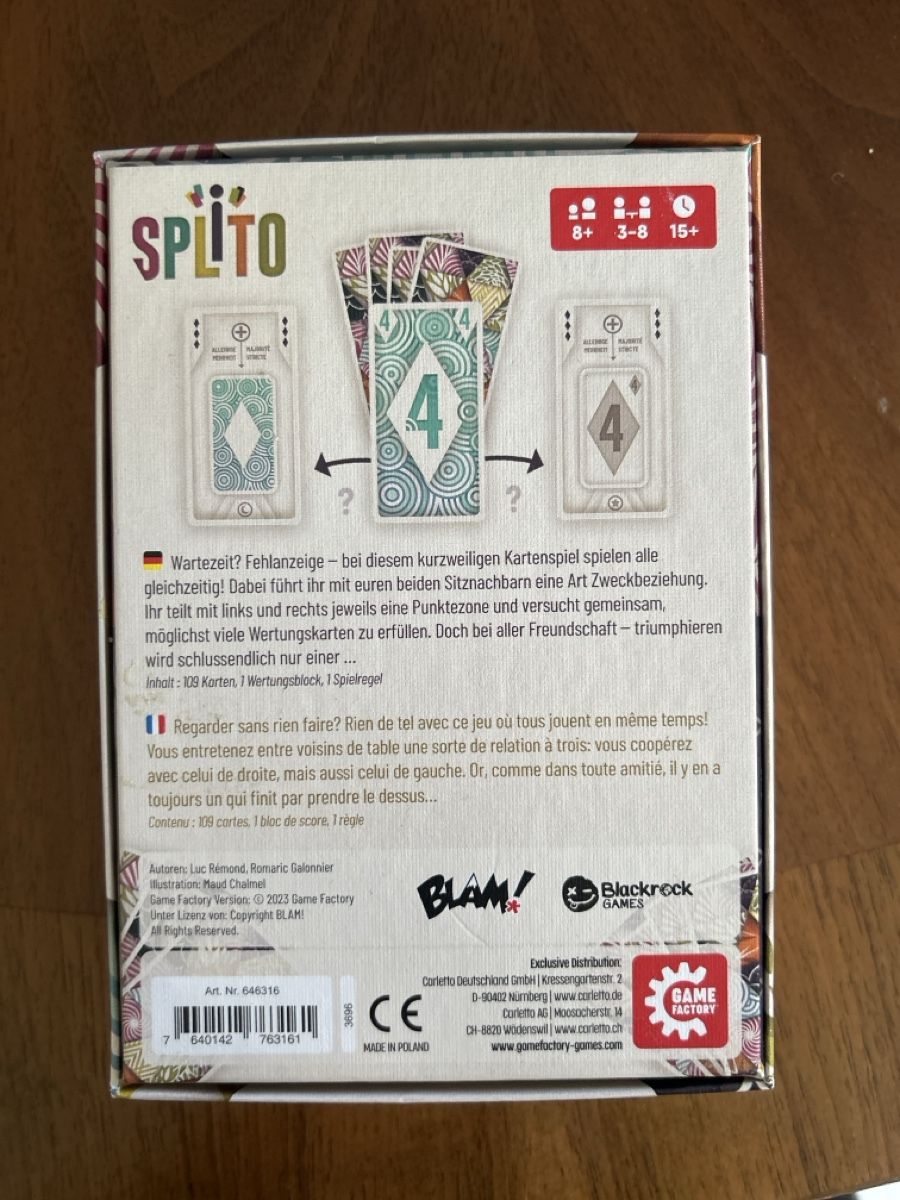 Giochi: Splito - neu und ungespielt – Nuovo e nell'imballaggio originale da Winterthur venduto da cocorosie 1