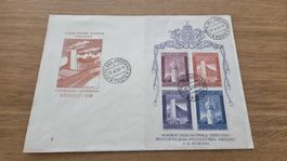 1958 Block Vatikan auf Brief