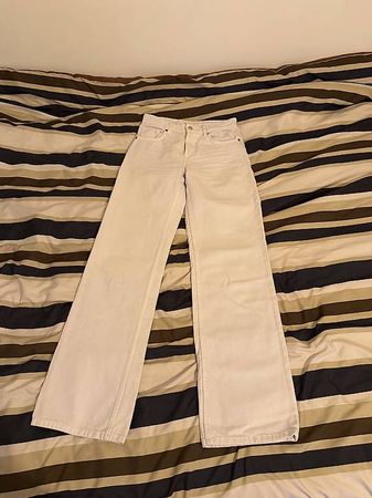 Jean taille basse blanc S