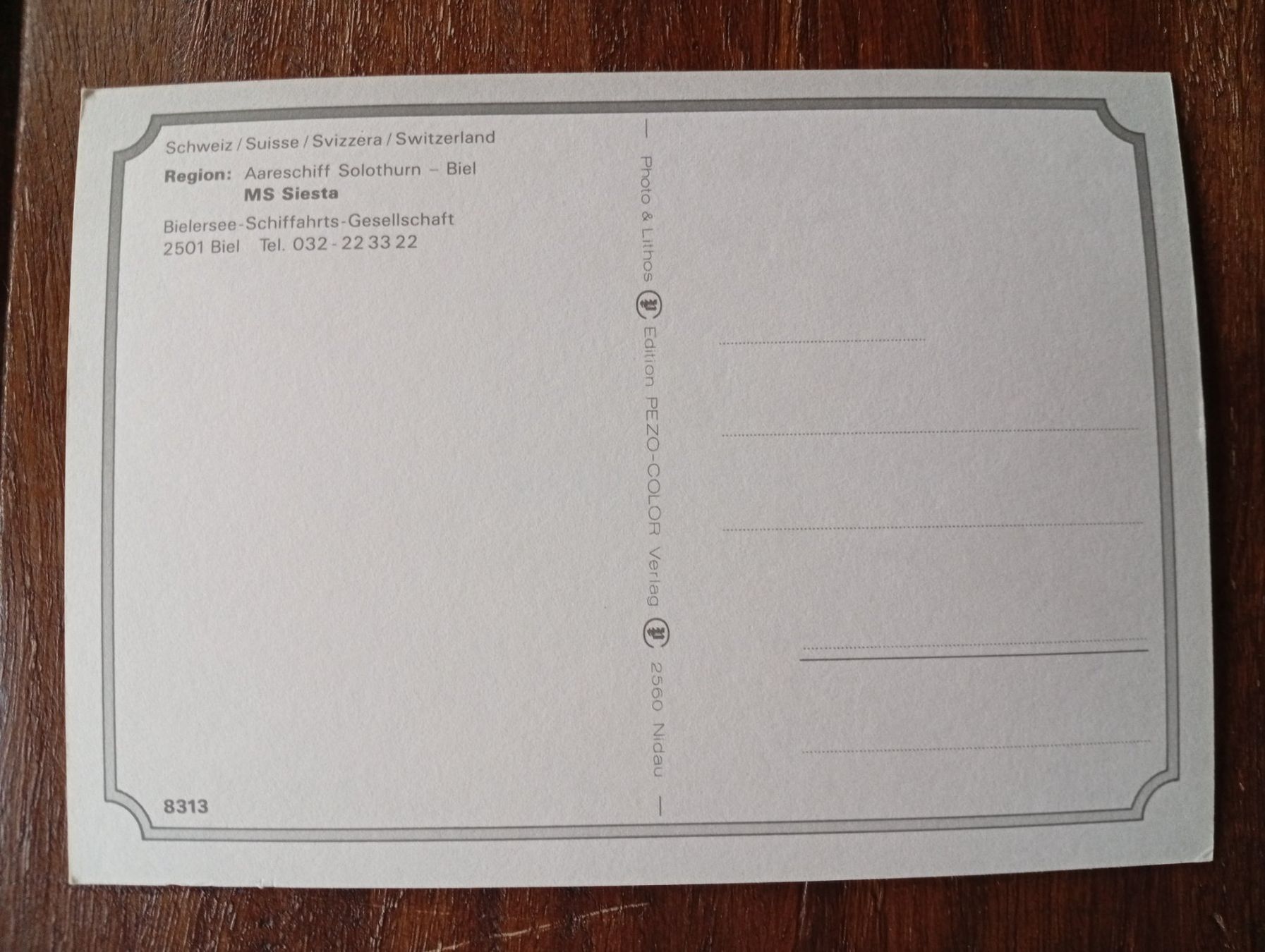 Cartoline postali: MS Siesta – Usato da Perrefitte venduto da 36B 1