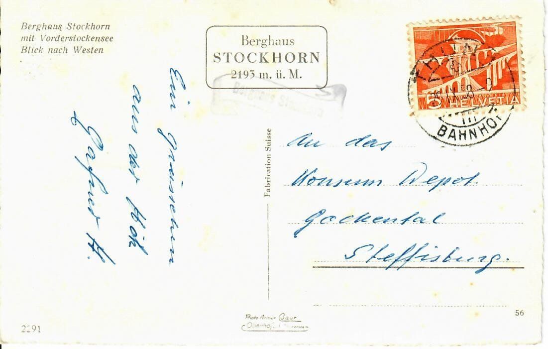 Cartoline postali: Berghaus Stockhorn – Usato da Hochdorf venduto da Ziegel-16 1