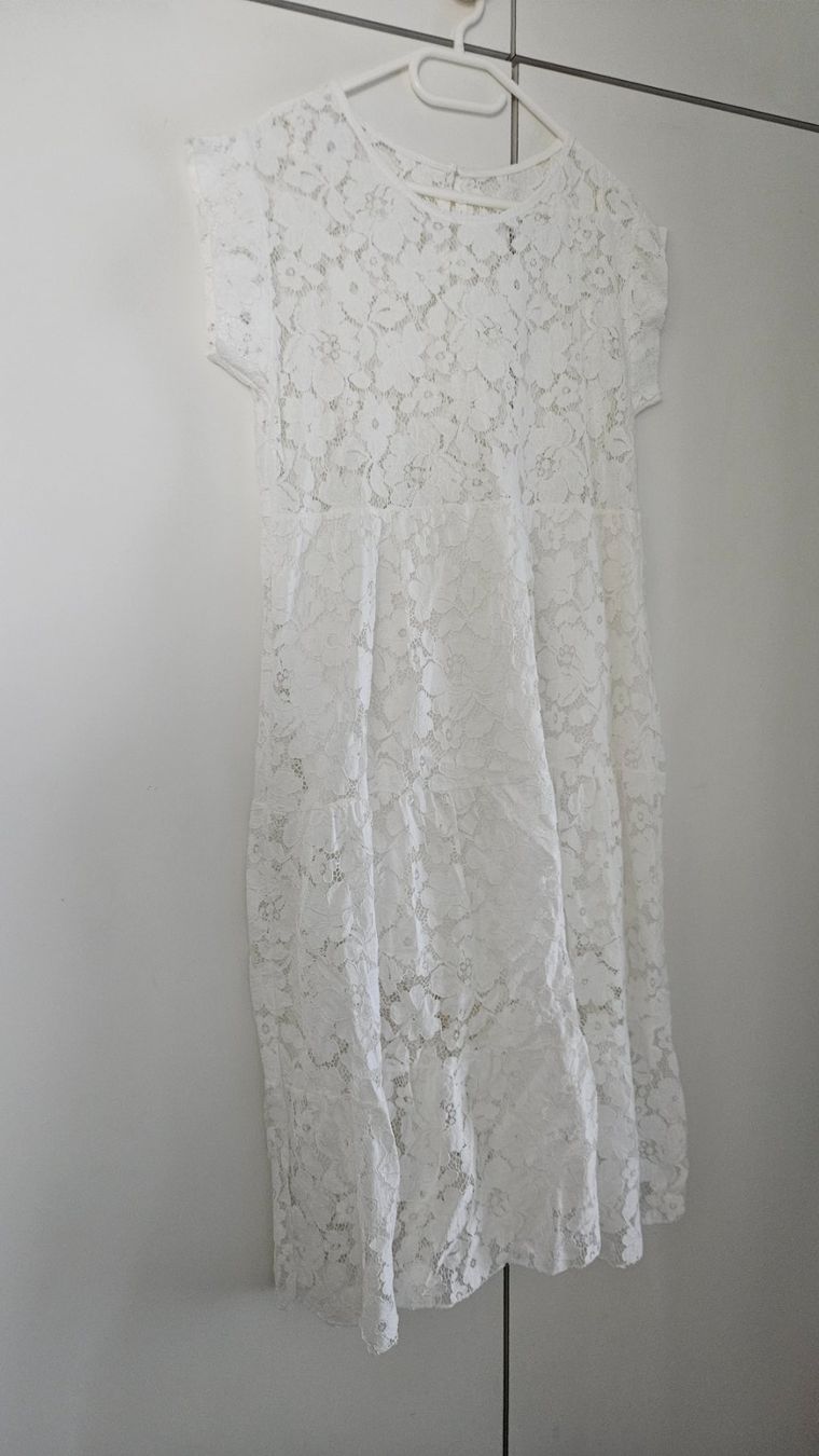 Vestiti: Vestito cotone bianco semitrasparente tg.M/L – Usato da Melano venduto da H-Sara
