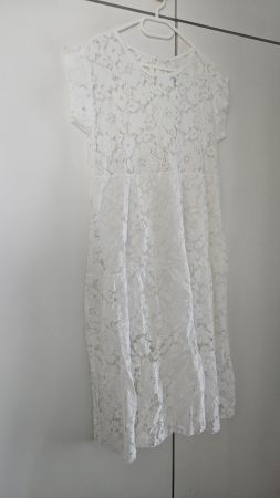 Vestito cotone bianco semitrasparente tg.M/L