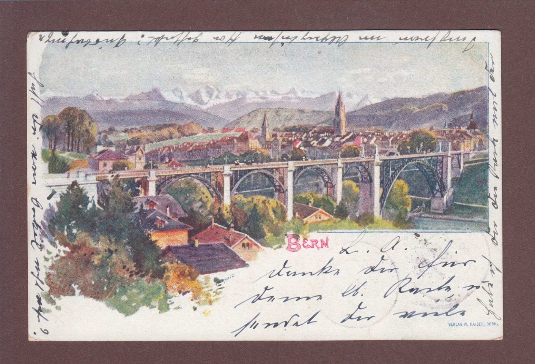 Cartoline postali: BERN - W. Kaiser - 1898 – Usato da Pully venduto da nicecards