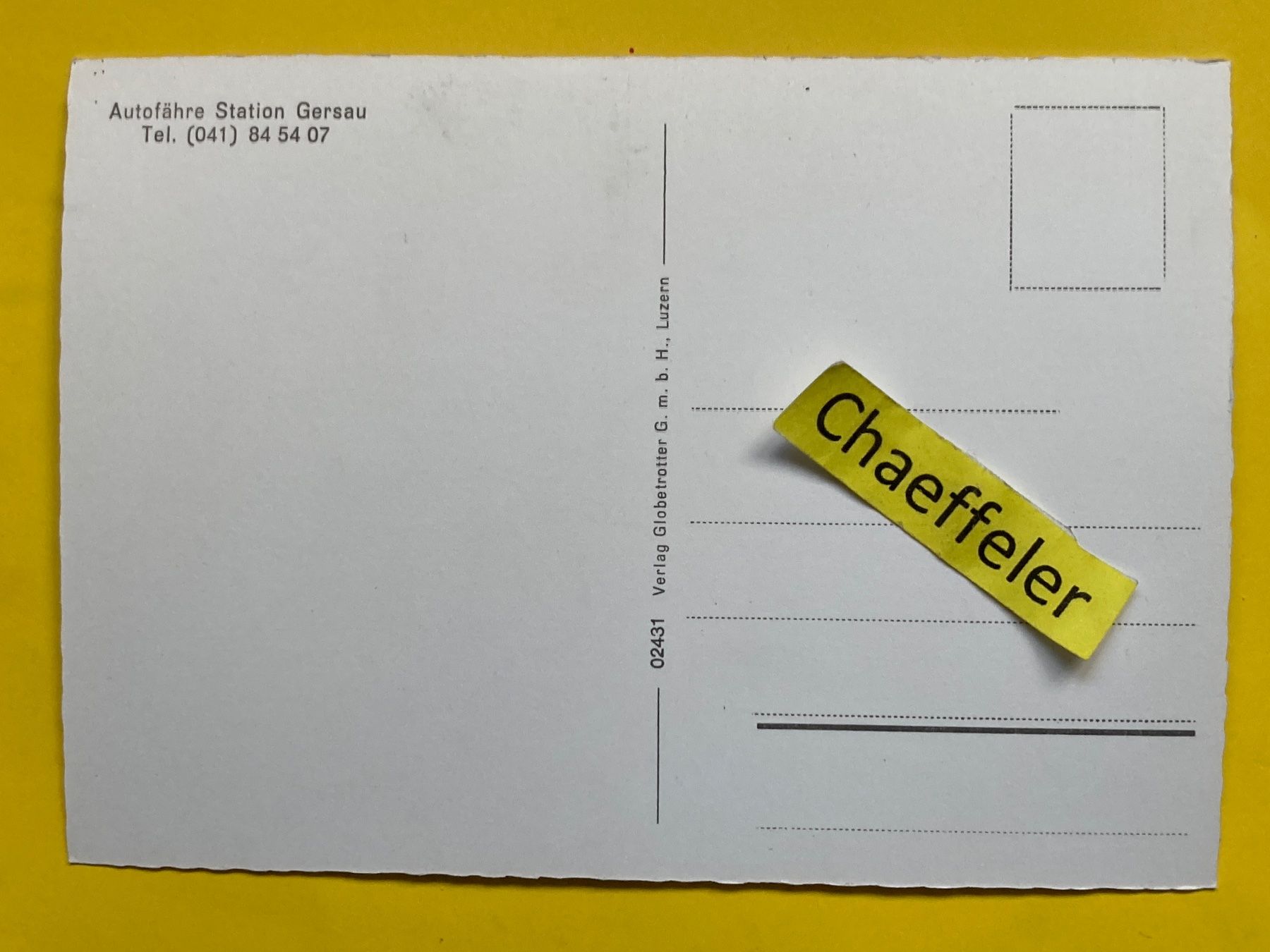 Ansichtskarten: Autofähre Station Gersau – Gebraucht aus Zürich von Chaeffeler 1