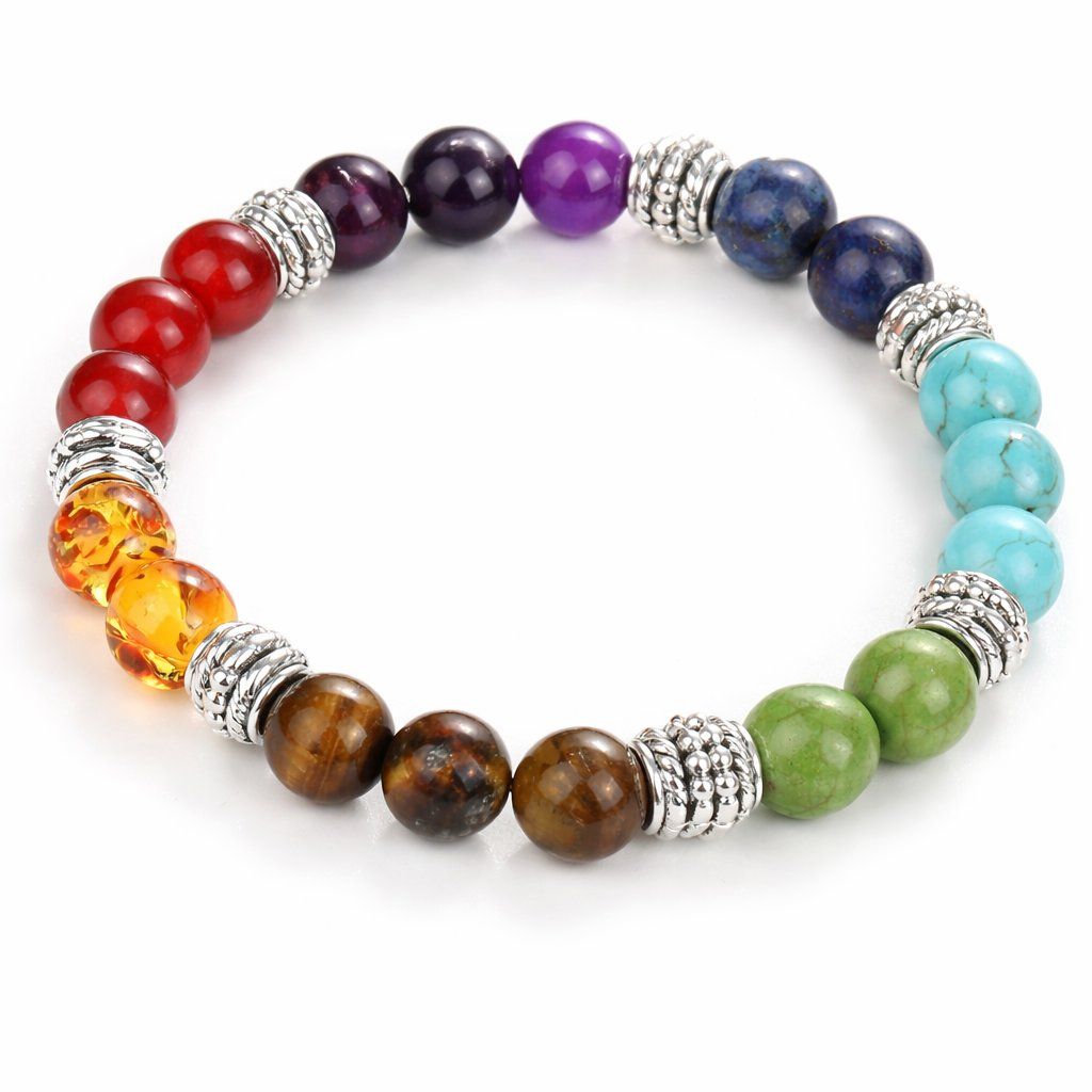 Bracciali & Braccialetti: Chakra Armband Naturstein elastisch bunt – Nuovo e nell'imballaggio originale da Fully venduto da VaneaSelection 1