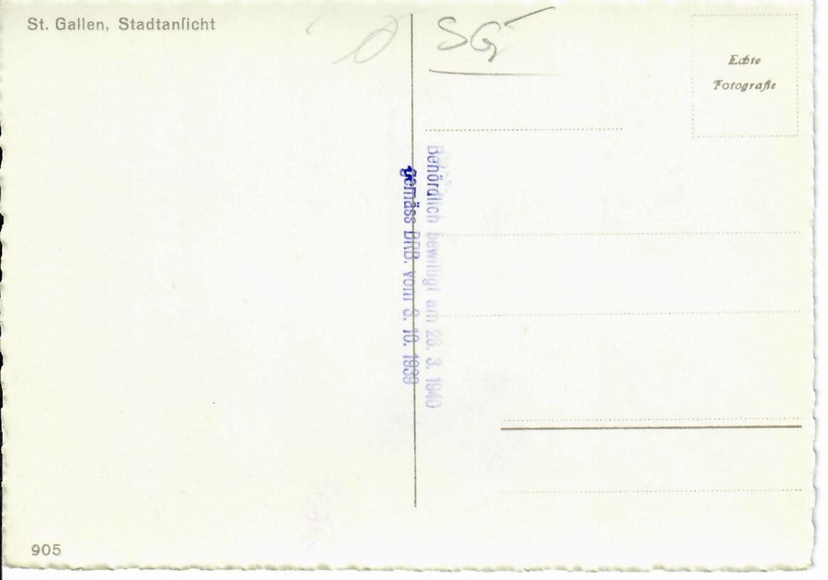 Cartoline postali: St. Gallen Stadtansicht um 1940 – Usato da Hochdorf venduto da Ziegel-16 1