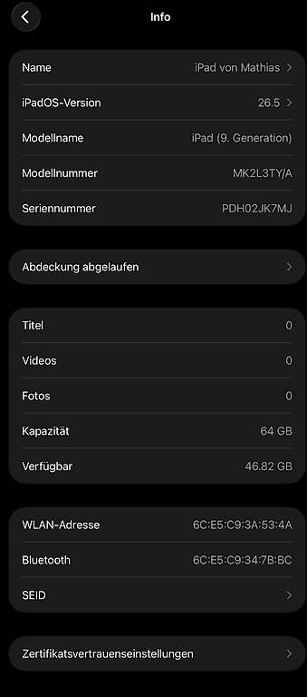 Apple Tablettes PC: iPad - Apple iPad 10.2 9th Gen. 64GB – D'occasion à Uzwil par Sennmeister 2